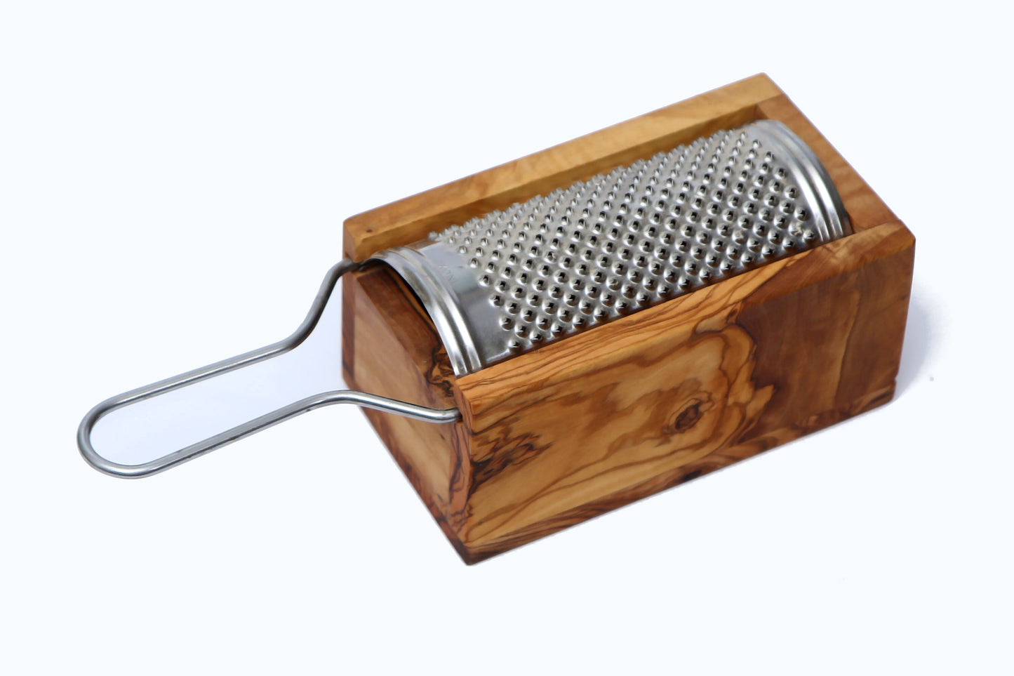 Olive Wood Cheese Grater with stainless steel grating surface, cookware, kitchen, restaurant, chef, gift, handmade