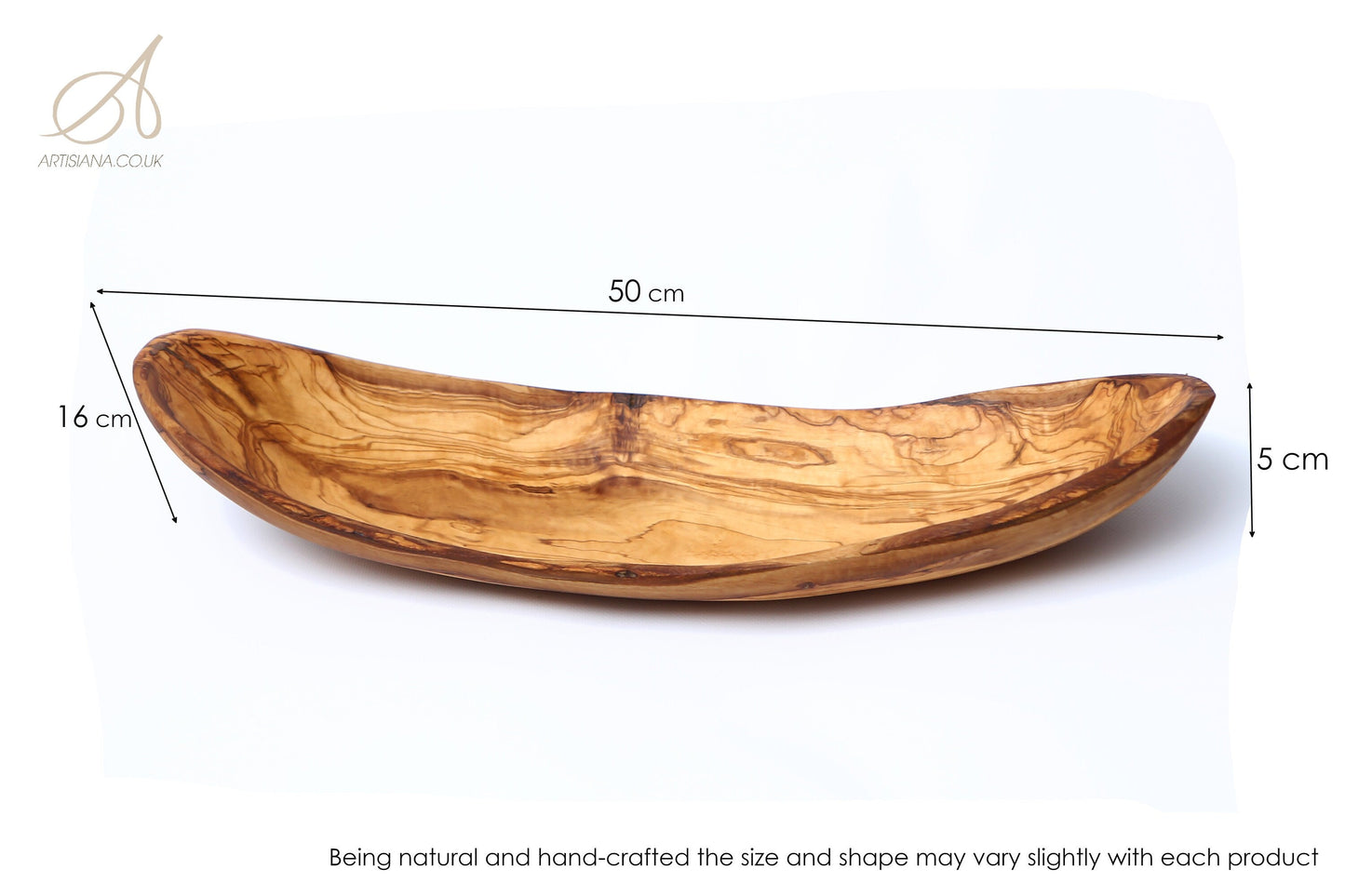 Olive Wood Large Boat Shaped Serving Dish 50 cm, Sustainably Sourced, Eco-Friendly, handmade, gift