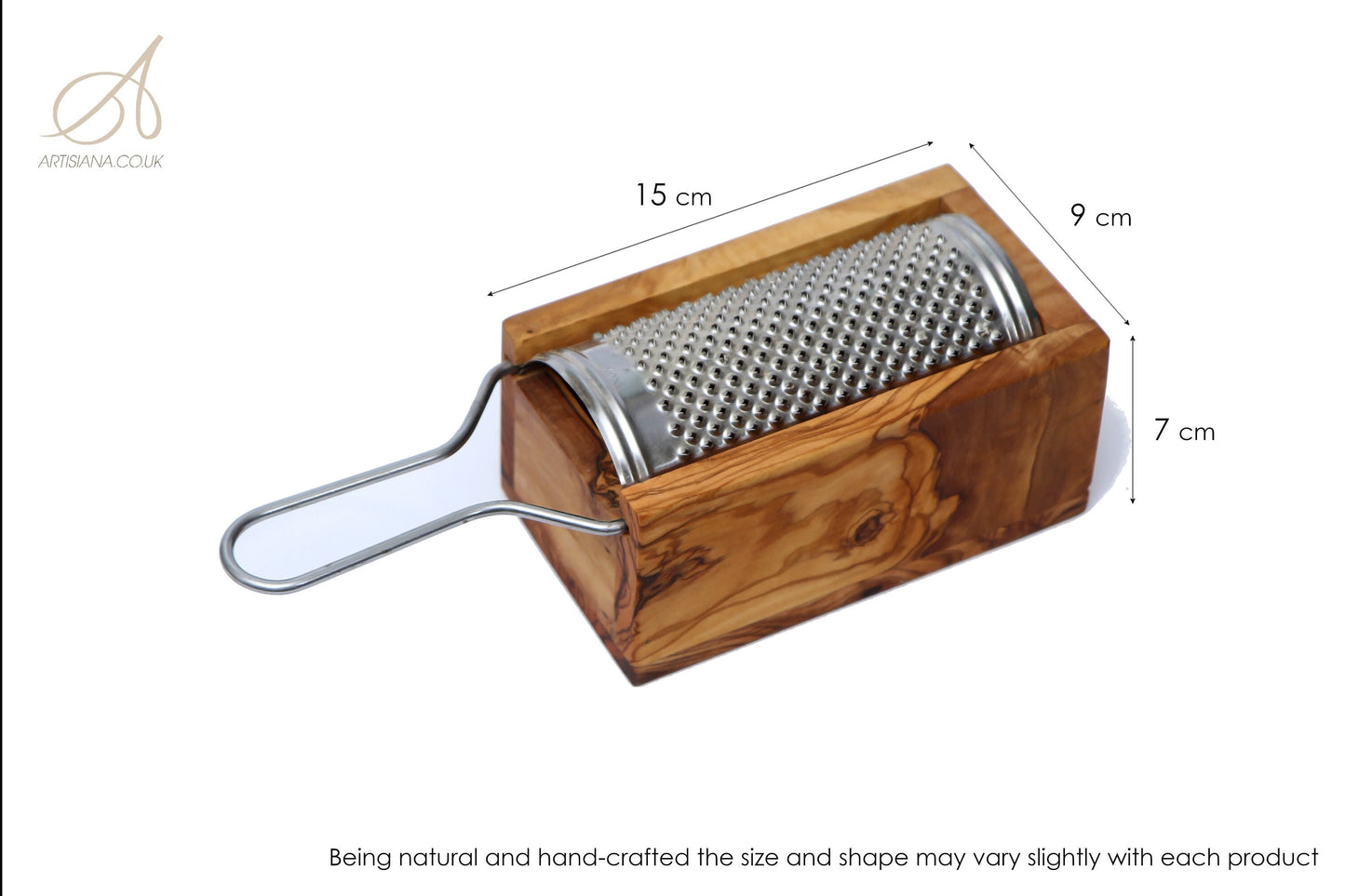 Olive Wood Cheese Grater with stainless steel grating surface, cookware, kitchen, restaurant, chef, gift, handmade