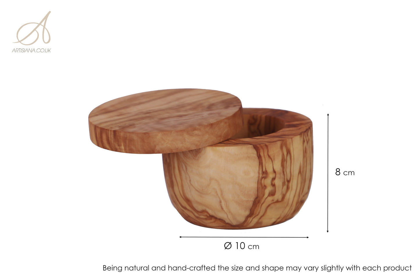 Olive Wood Salt Sugar Jar 10 cm