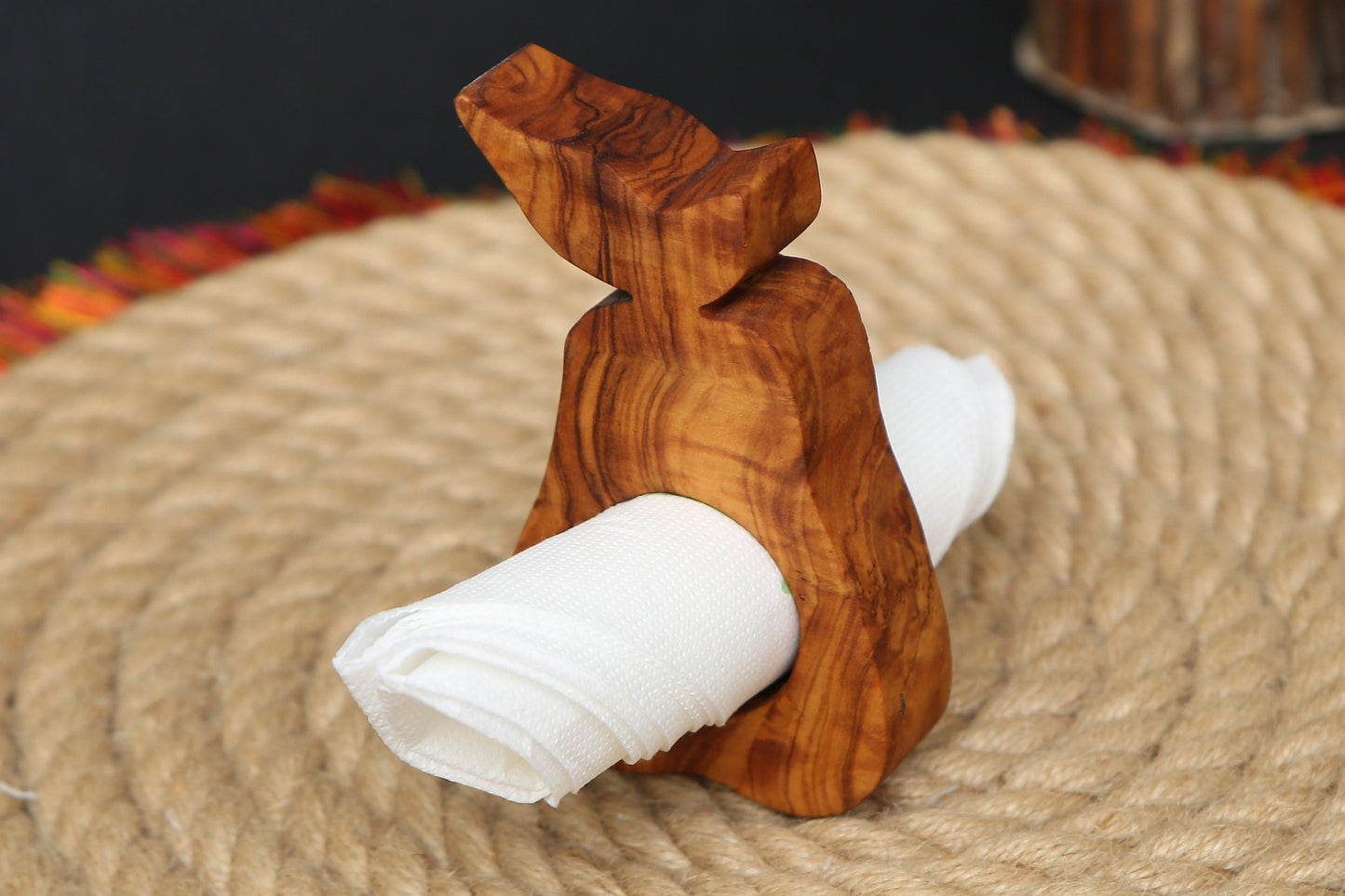 Olive Wood Classic Napkin Holder, tableware, dinner table, kitchen, decor, gift, handmade, wooden napkin holder, natural, artisanal, decor