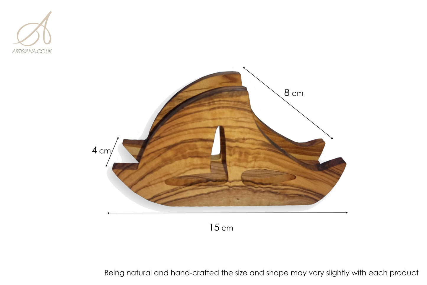 Olive Wood Boat Shaped Napkin Holder, natural, handmade, decor, gift
