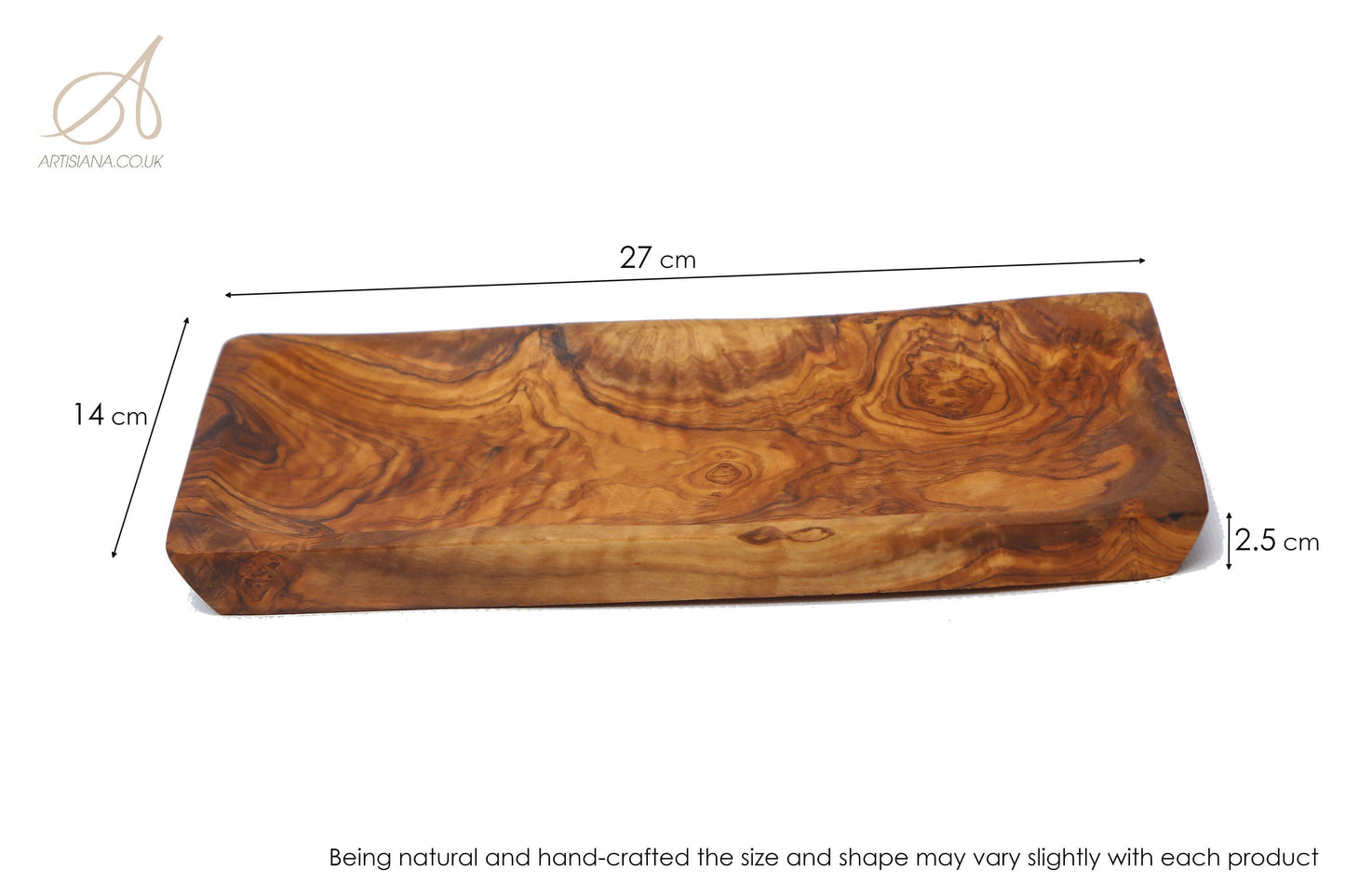 Olive Wood Rectangular Shaped Dish 27 cm, Sustainably Sourced, Eco-Friendly, handmade, gift