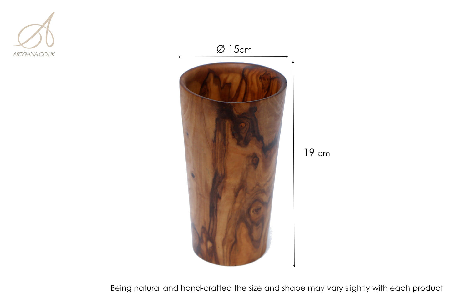 Olive Wood Cutlery & Utensils Holder 19 cm, wooden holder, gift