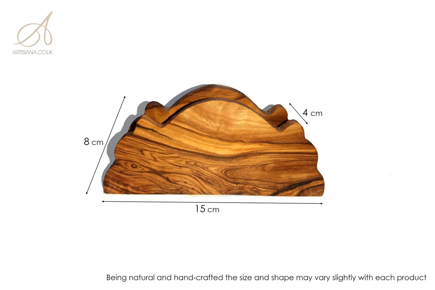 Olive Wood Classic Napkin Holder, tableware, dinner table, kitchen, decor, gift, handmade, wooden napkin holder, natural, artisanal, decor