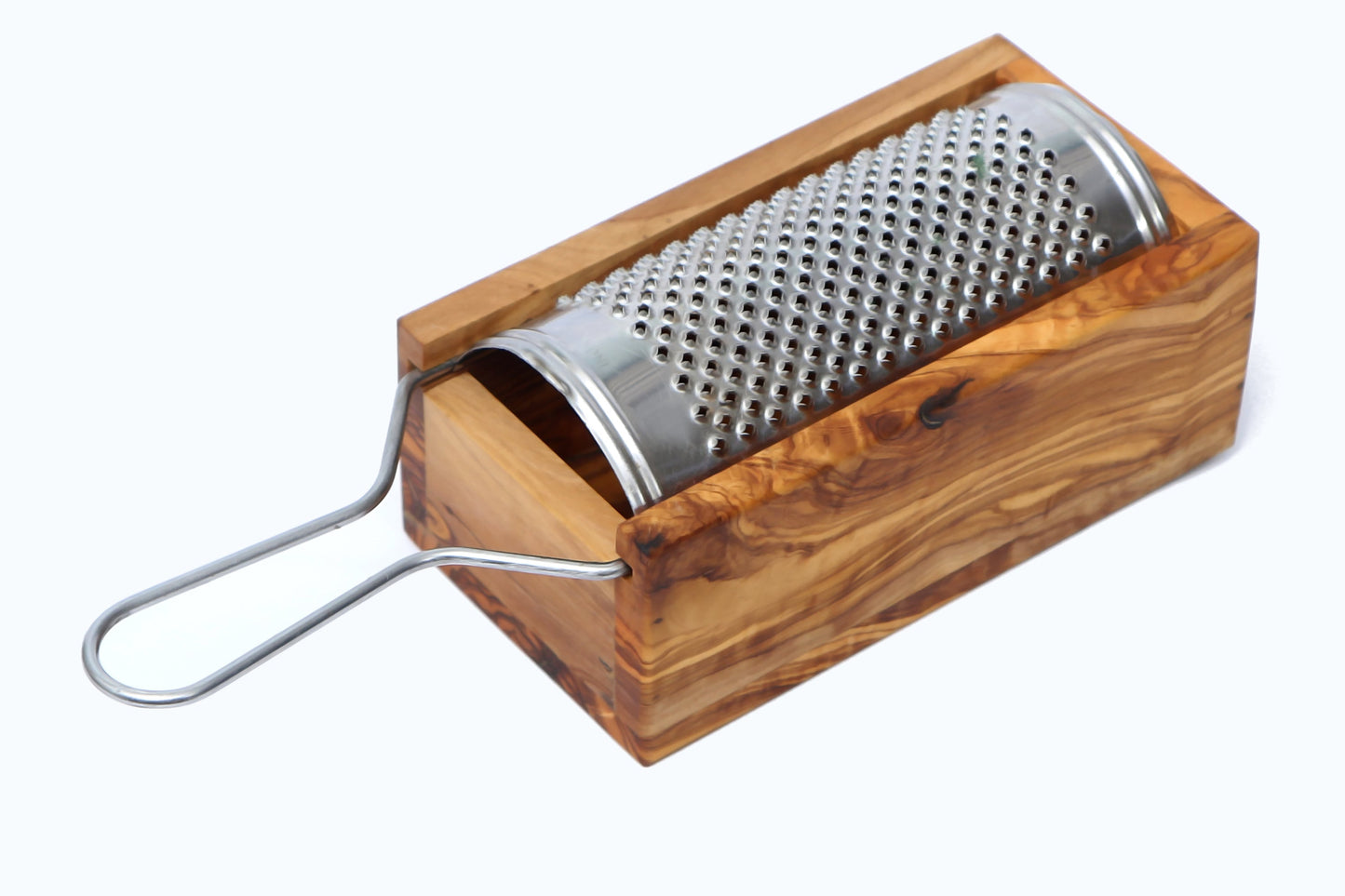 Olive Wood Cheese Grater with stainless steel grating surface, cookware, kitchen, restaurant, chef, gift, handmade