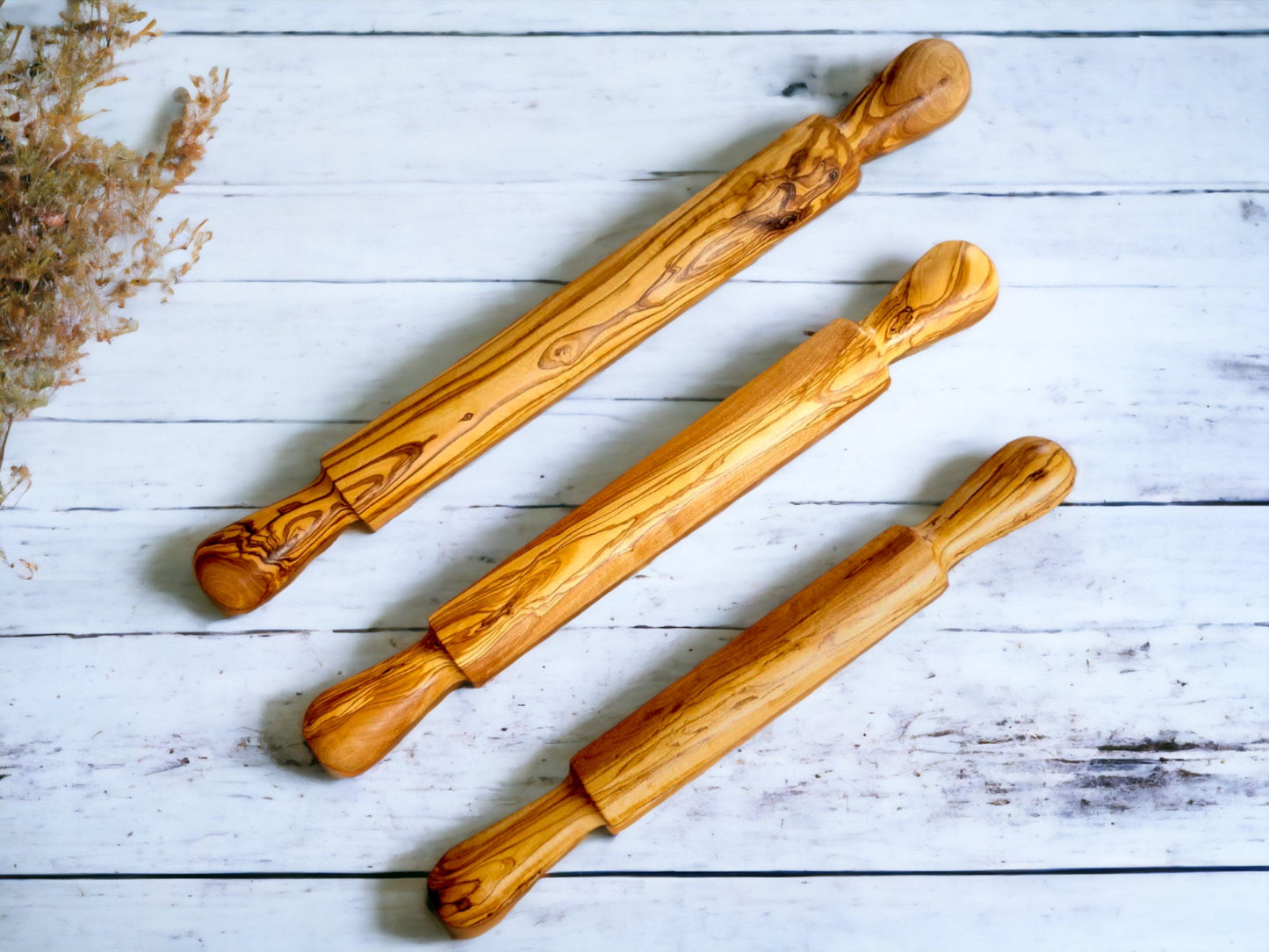 Handcrafted Olive Wood Rolling Pin | Durable Hardwood | Sustainably Sourced | Cake Baking | Gifts For Bakers & Chefs | Various Sizes