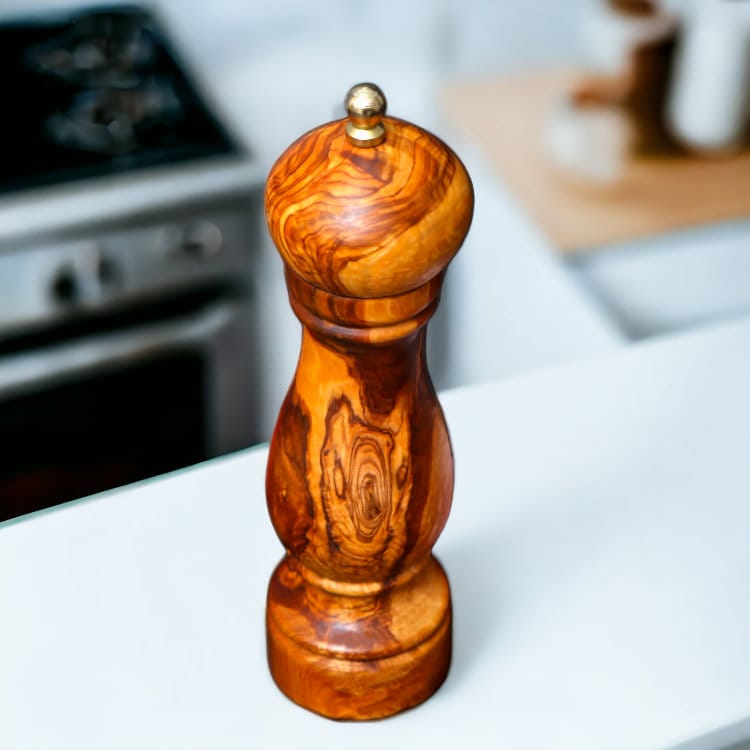 Olive Wood Salt/Pepper Mill | Wooden Spice/Herb/Coffee Grinder