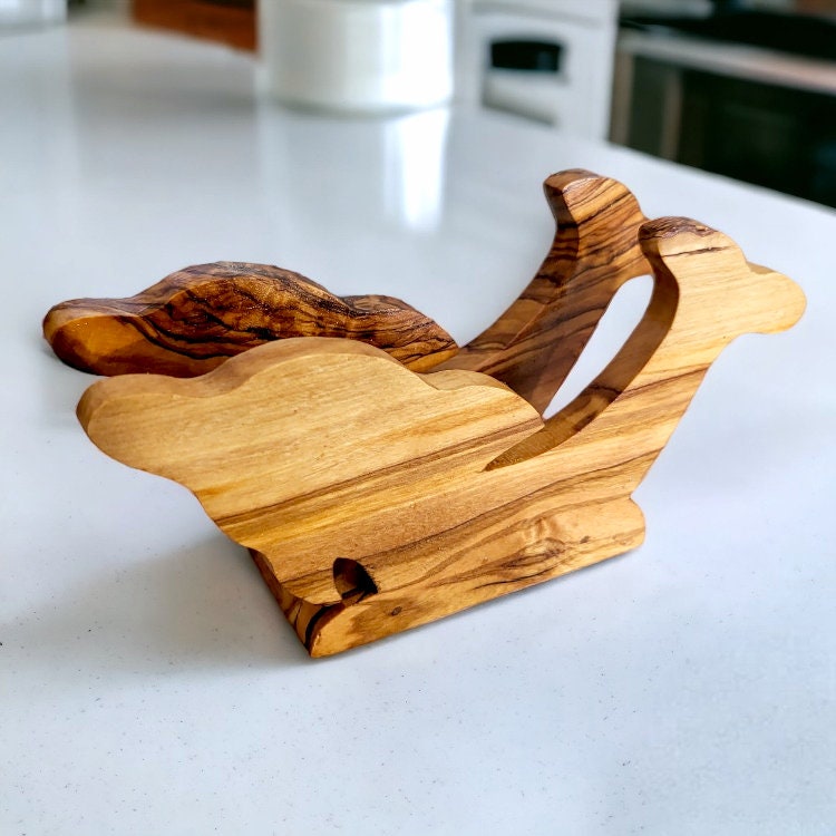Olive Wood Classic Napkin Holder, tableware, dinner table, kitchen, decor, gift, handmade, wooden napkin holder, natural, artisanal, decor