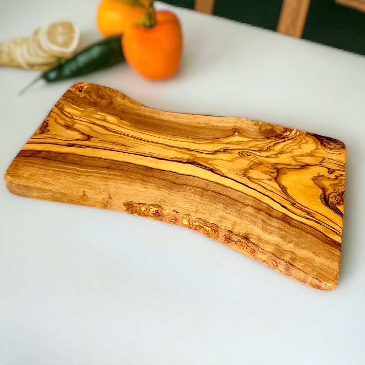 Olive Wood Handcrafted Wooden Charcuterie Cutting/Chopping/Cheese Board Solid Thick Serving Platter