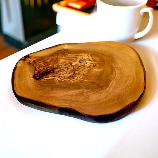 Olive Wood Hand Crafted Rustic Natural Look Wooden Coaster Set (1,2,4,6)