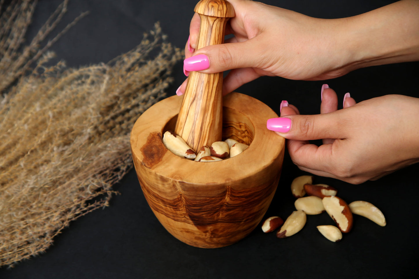 Olive Wood Wooden Pestle & Mortar | Various Sizes | Perfect Culinary Gift
