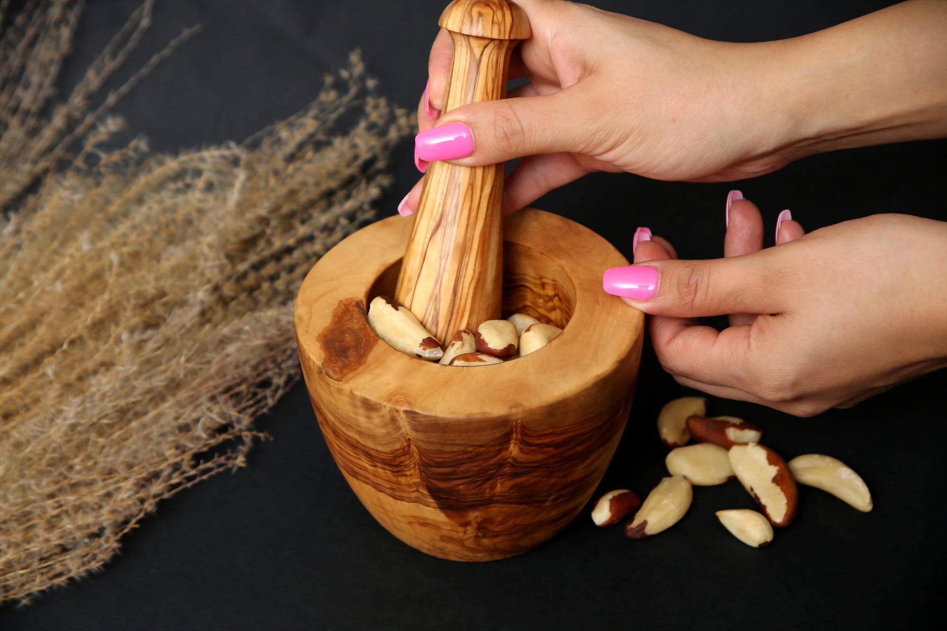 Olive Wood Wooden Pestle & Mortar | Various Sizes | Perfect Culinary Gift