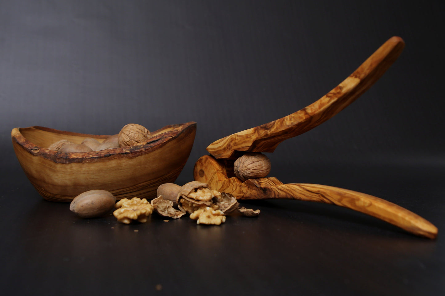 Olive Wood Clamp Nutcracker 27 cm, kitchen accessories, handmade, hand carved, decor, gift, nut cracker