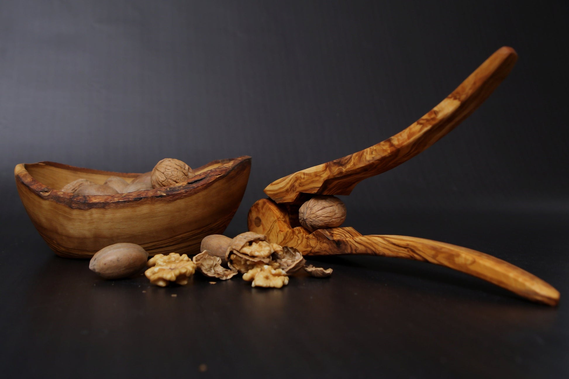 Olive Wood Clamp Nutcracker 27 cm, kitchen accessories, handmade, hand carved, decor, gift, nut cracker