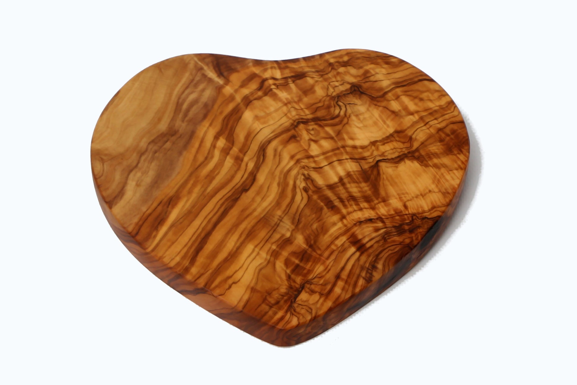 Olive Wood Handcrafted Heart Shaped Charcuterie Wooden Chopping/Cutting/Cheese Serving Board - Perfect Valentines/Romantic Gift Idea