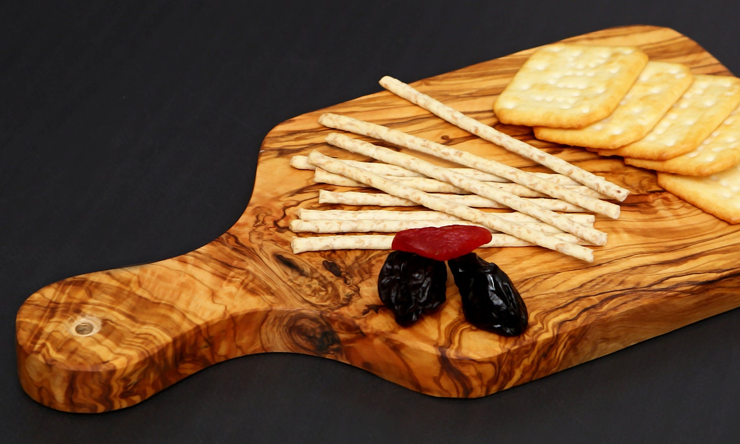 Olive Wood Wooden Charcuterie Serving Board W/ Handle | Various Sizes