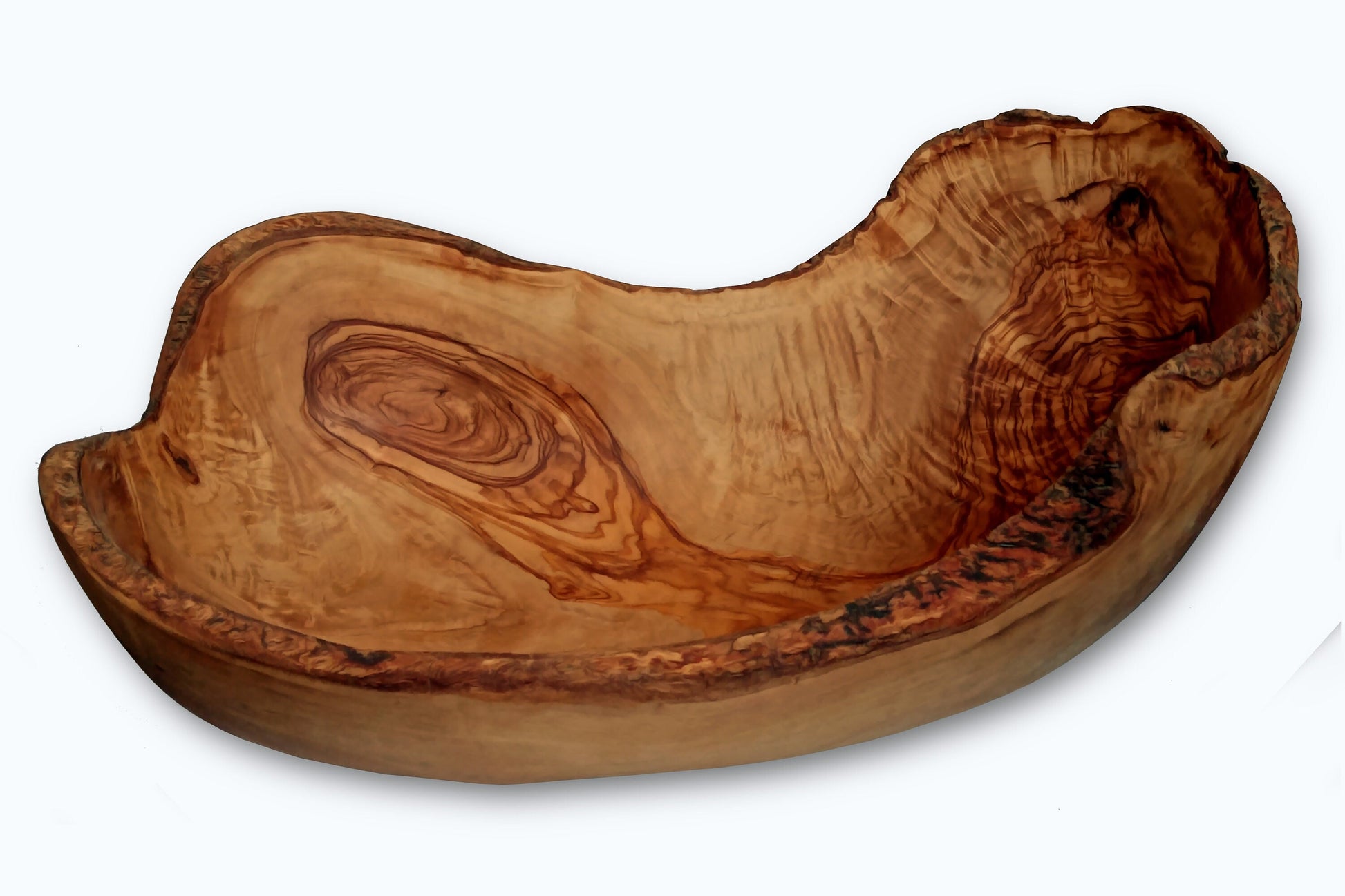 Olive Wood Wooden Fruit Bowl | Irregular Natural Rustic Shape