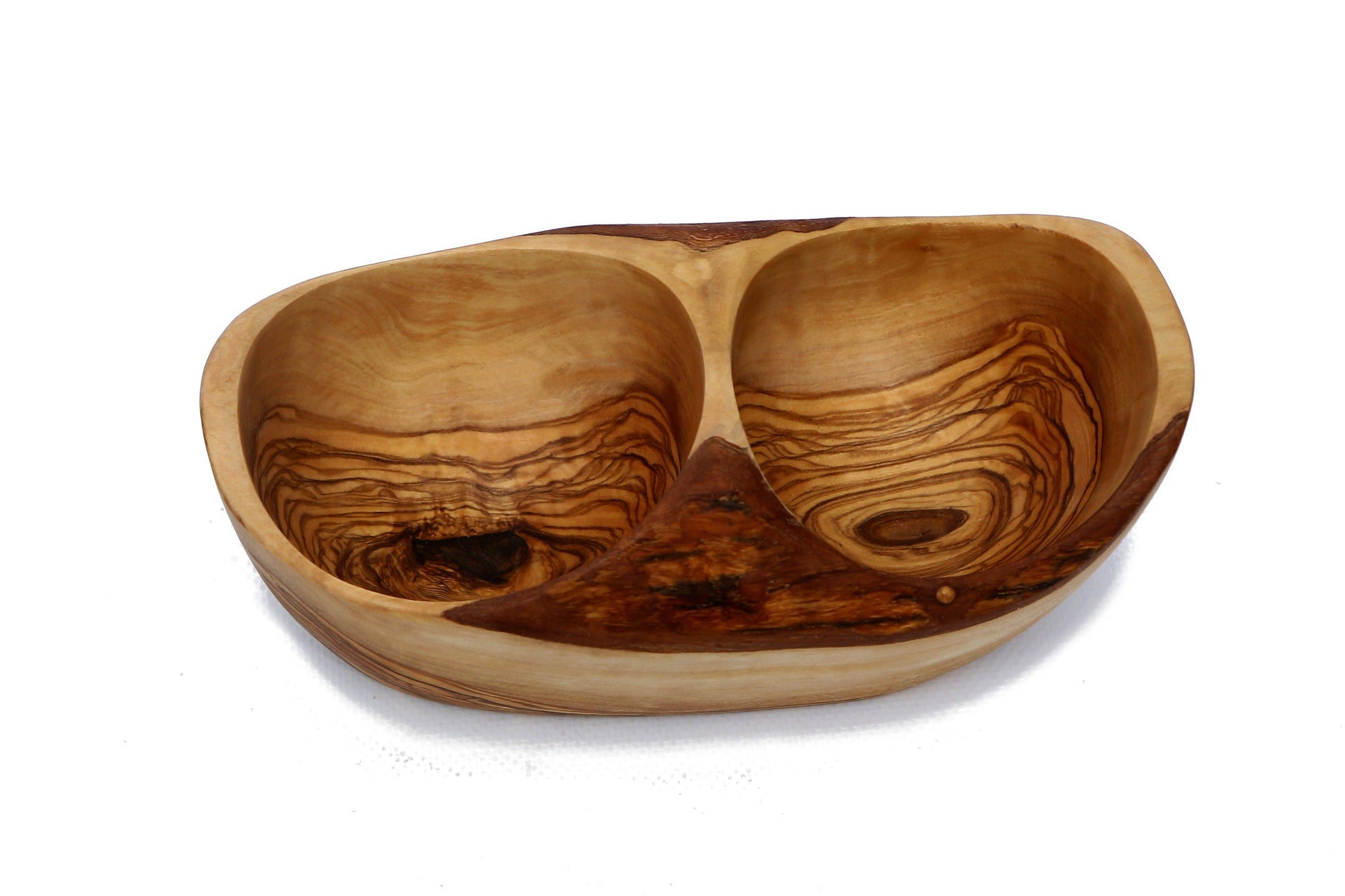 Olive Wood Antipasti Dish 2 sections, snacks dish, olives dish, appetisers dish, handmade, gift