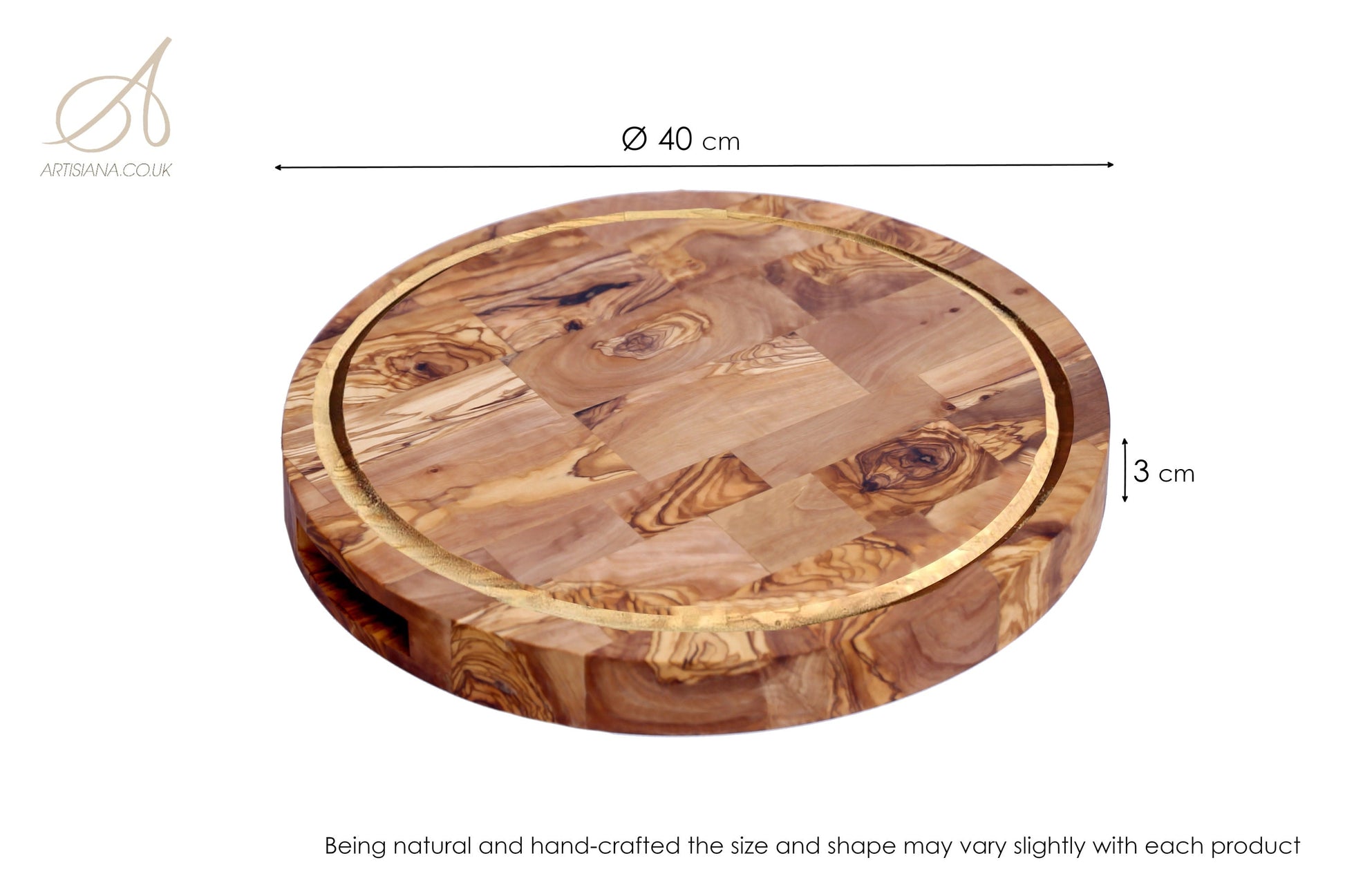 Olive Wood Round End Grain Cutting Board, chopping board 40 cm, gift, kitchen lovers