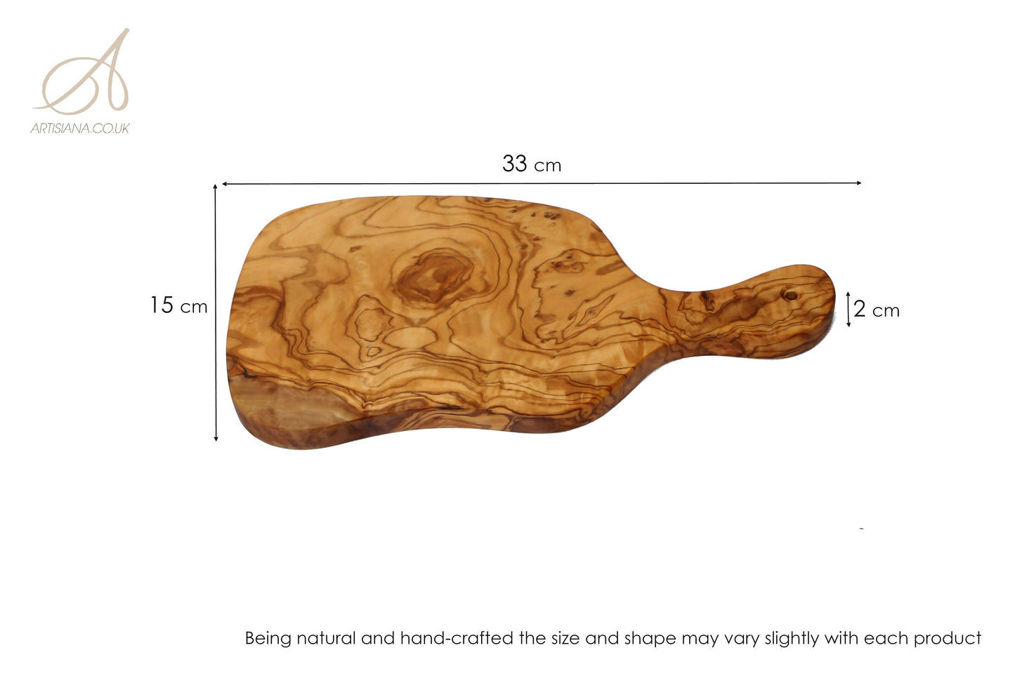 Olive Wood Small Charcuterie Board Wooden Serving Platter W/ Handle | Various Sizes