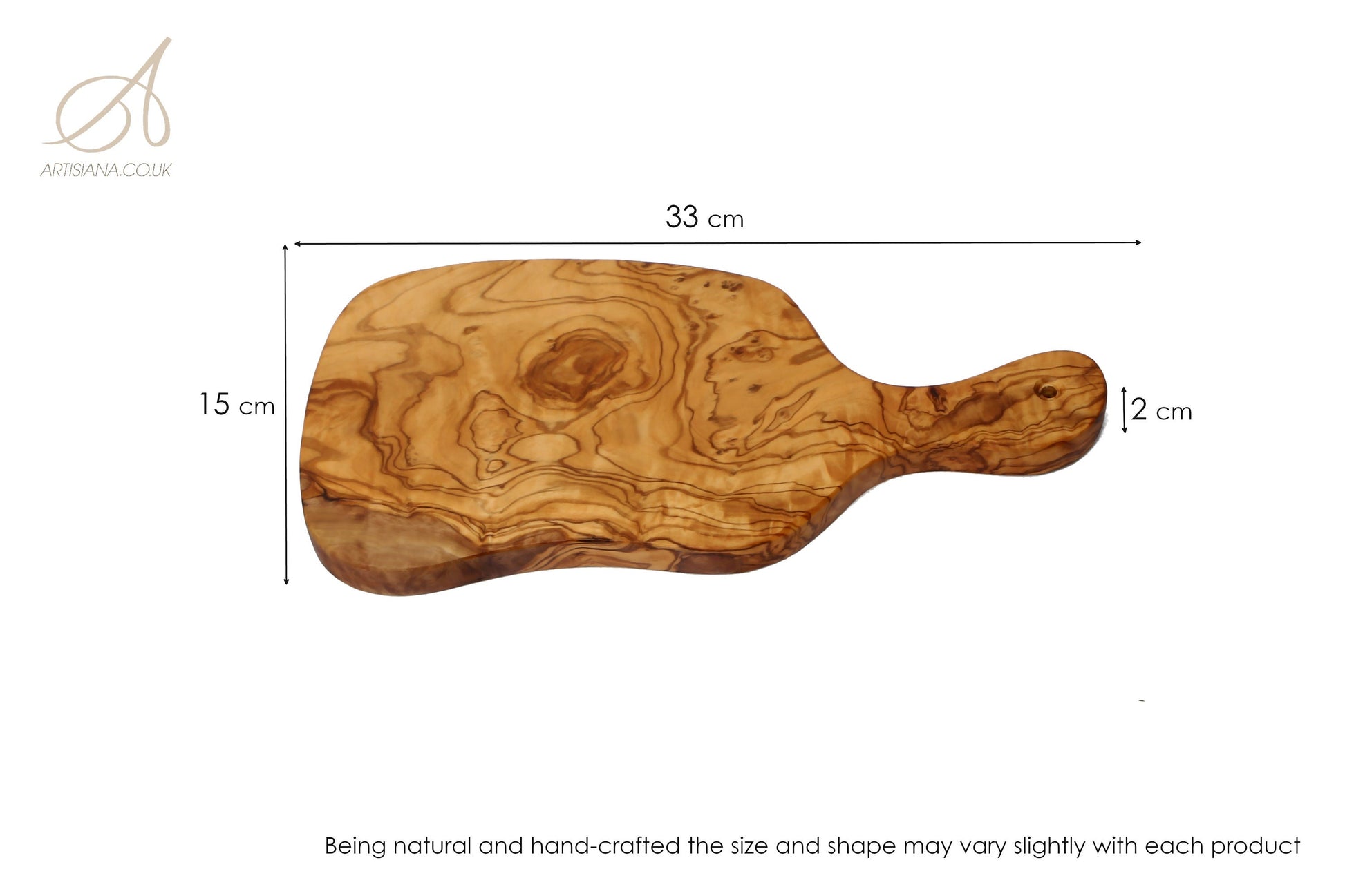 Olive Wood Small Charcuterie Board Wooden Serving Platter W/ Handle | Various Sizes
