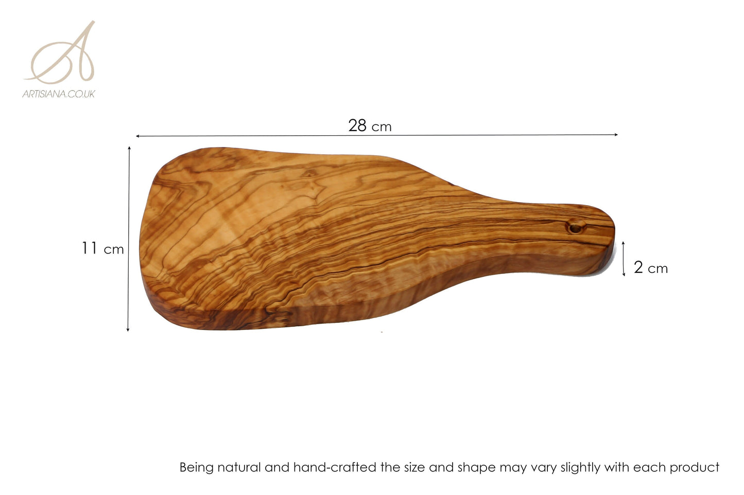 Olive Wood cheese Board with Handle 28 cm, natural, handmade, gift