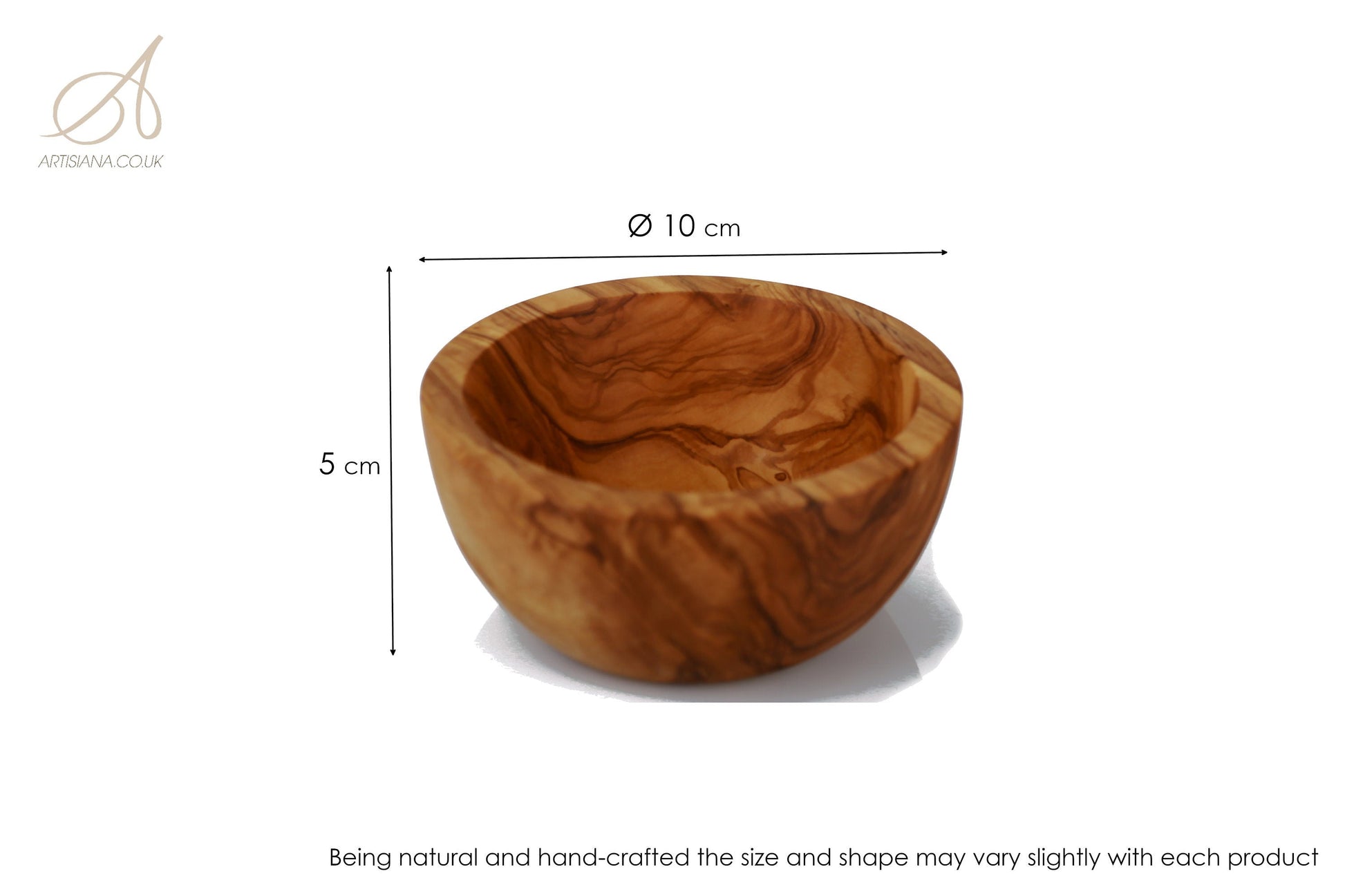 Olive Wood Small Handcrafted Wooden Bowl | Great for Sides, Cereal, Condiments, Spices | Various Sizes