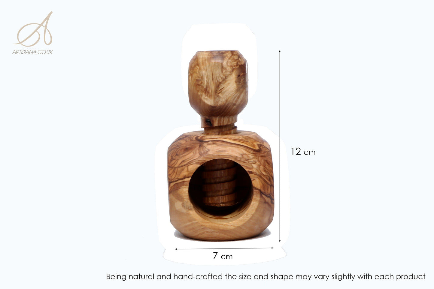 Olive Wood Apple Shape Nutcracker 12 cm