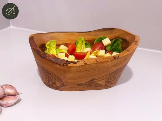 Olive Wood Rustic Hand Carved Bowl 18 cm, rustic bowl, salad bowl, fruit bowl, handmade, gift