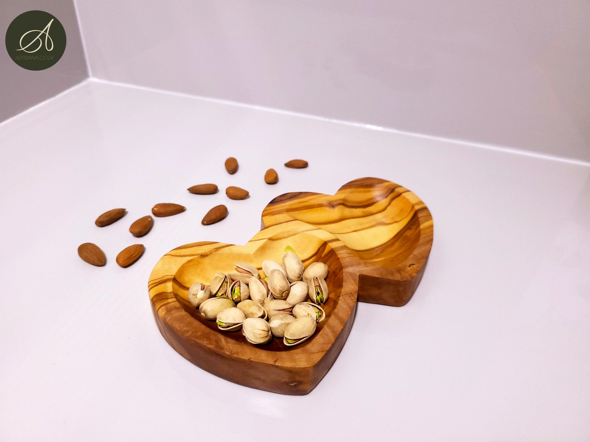 Olive Wood Heart Shaped Dish , Wooden Ring dish, unique dish, Nut dish, living room, Sustainably Sourced, Eco-Friendly, handmade, gift