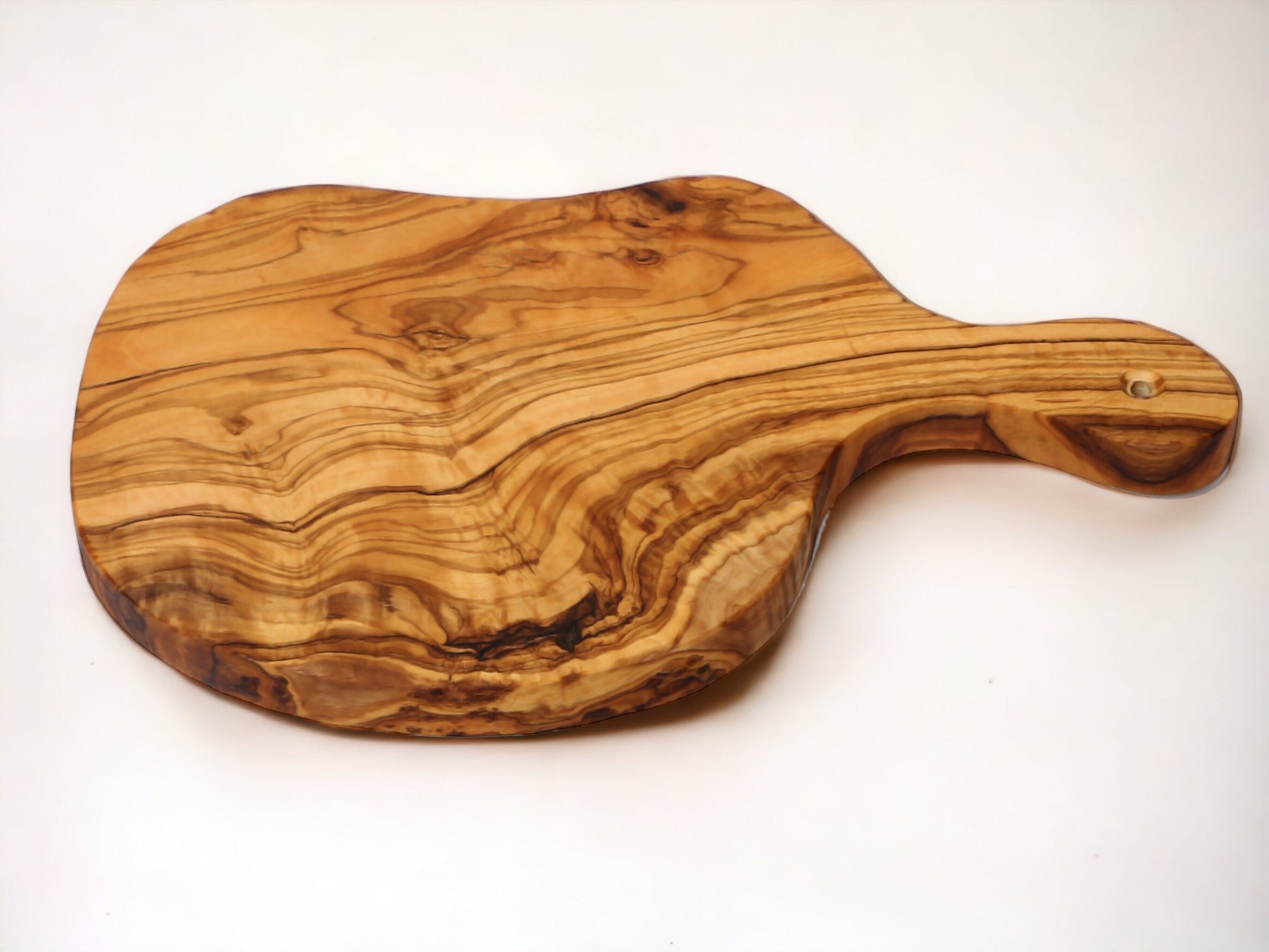 Olive Wood Charcuterie Handcrafted Small Cutting/Chopping Board W/ Handle - Perfect Kitchen Gift Idea For Chefs & Cooking Lovers