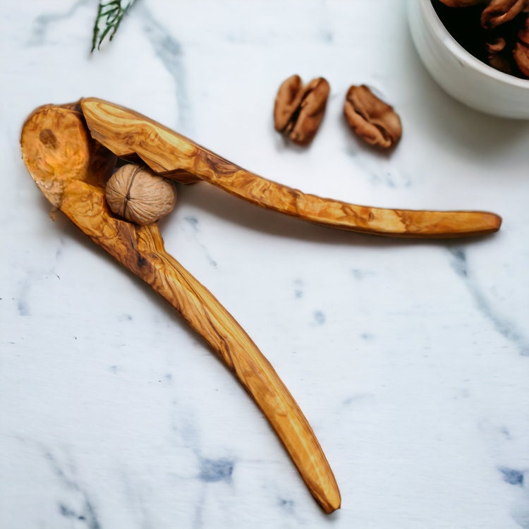 Olive Wood Clamp Nutcracker 27 cm, kitchen accessories, handmade, hand carved, decor, gift, nut cracker