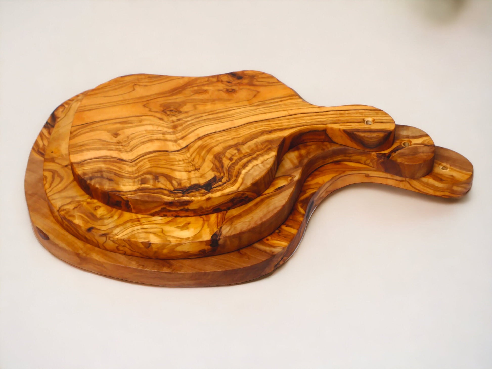 Olive Wood Charcuterie Handcrafted Small Cutting/Chopping Board W/ Handle - Perfect Kitchen Gift Idea For Chefs & Cooking Lovers