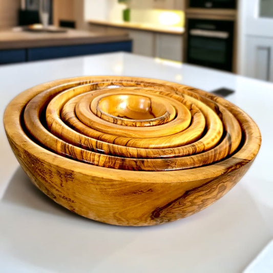 Olive Wood Bowl Set of 6 Small Bowls
