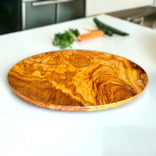 Olive Wood Round Wooden Chopping/Cutting/Charcuterie/Cheese Board Serving Platter | Various Sizes