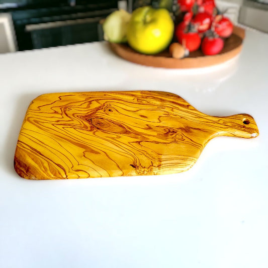 Olive Wood Solid Chopping/Cutting/Charcuterie Board W/ Handle