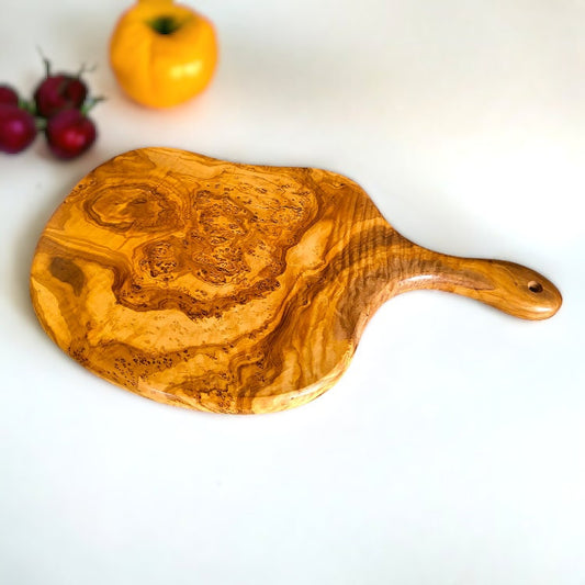 Olive Wood Medium Cutting Board with Handle 39 cm