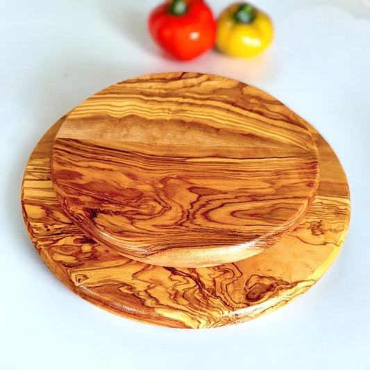 Round Circular End Grain Handcrafted Scratch Resistant Olive Wood Wooden Charcuterie Cutting/Chopping/Cheese Board | Various Sizes |