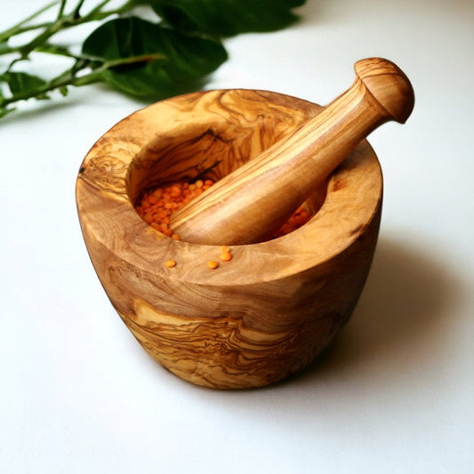 Olive Wood Wooden Pestle & Mortar | Various Sizes | Perfect Culinary Gift