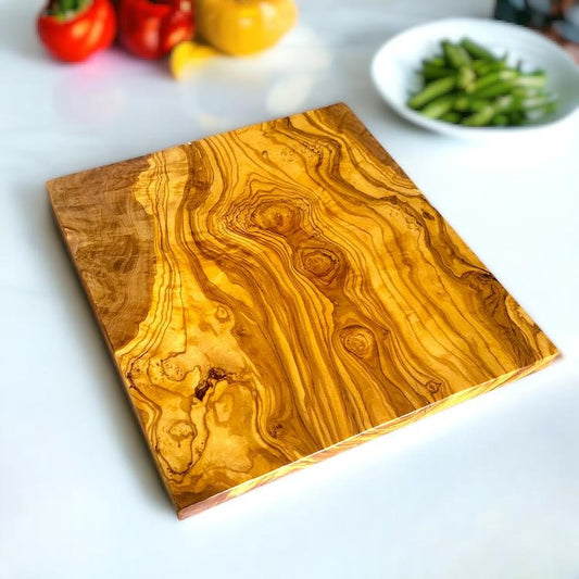 Square Olive Wood Chopping Board - Gift, Cooking, Kitchen, Food