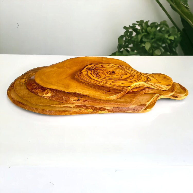 Olive Wood Rustic Cutting Board with Handle